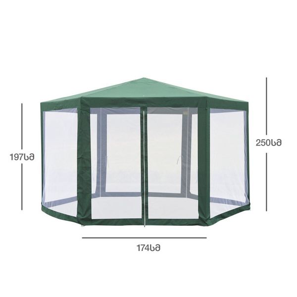 პრემიუმ პავილიონი დამცავი ბადეებით (A2967)