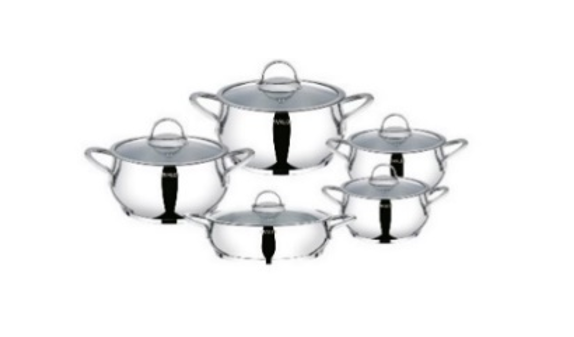 ქვაბების ნაკრები უჟანგავი ფოლადის რანა 10-ნაწილიანი GÖRGEL 28199