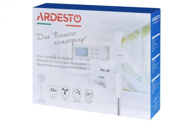 ვენტილატორი ARDESTO, ARDESTO, 40см, 45Вт, white