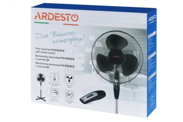 ვენტილატორი ARDESTO, 40см, 45Вт, remote control, black