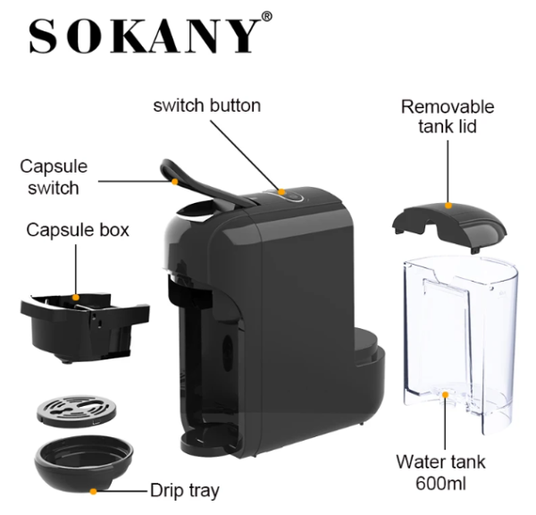 კაფსულიანი ყავის აპარატი SOKANY SK-516