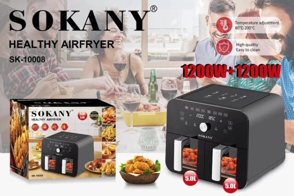 აეროგრილი SOKANY 10008 (5+5L)
