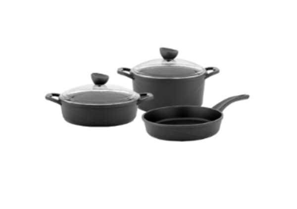 ქვაბების ნაკრები ალუმინის შავი 5-ნაწილიანი GÖRGEL 28225