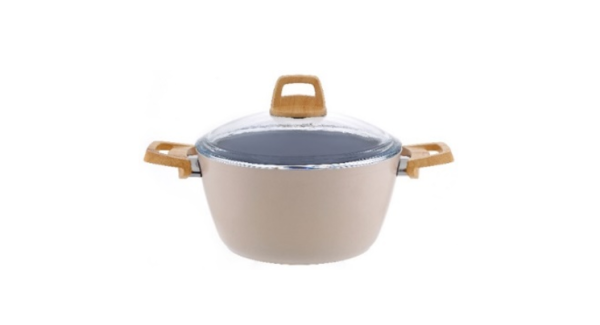 ქვაბი ალუმინის კერამიკული ღრმა კრემისფერი 20სმ GÖRGEL 28229