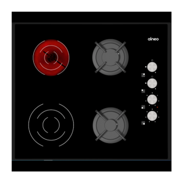 გაზქურის ზედაპირი ALNEO 6007 black