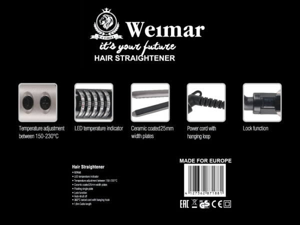 თმის უთო Weimar WE‑HS6530FG